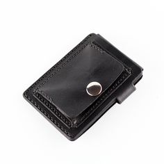 Leather Wallet Credit Card Holder Small Wallet Coin Purse - Etsy Latvia Black Wallet With Coin Pocket, Functional Black Leather Wallet, Compact Black Leather Wallets, Luxury Black Wallet With Coin Pocket, Money Purse, Small Leather Wallet, Cute Patches, Black Wallets With Zipper Closure For On-the-go, Credit Card Holder