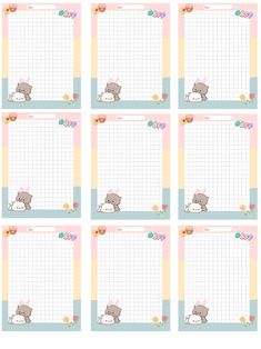 the printable bunny notepads are lined up and ready to be used