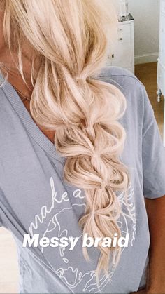 Messy Braid, Beige Blond, Pull Through Braid, Messy Braids, Summer Hairstyles For Medium Hair, Hairstyles Summer, Hair Summer, Easy Braids, Long Blonde