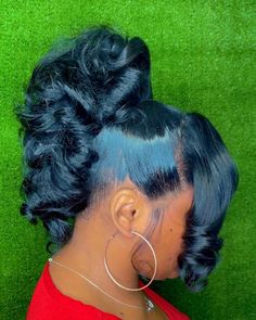 Black Hairstyles Ponytail Updo, Updo With Bang, Updo Styles For Black Women, Flipped Ponytail, Black Women Updo Hairstyles, Barbie Ponytail