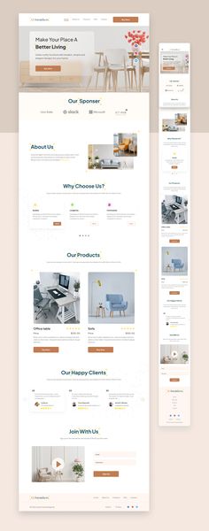 the website design is clean and ready to be used for any type of furniture store