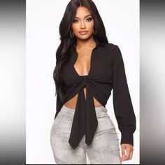 New With Tags Casual Black Blouse For Going Out, Trendy Black Blouse For Night Out, Trendy Black Blouse For Day Out, Jean Clothes, Stephanie Rao, White Lies, Waiting For Love, Fashion Nova Outfits, Grown Women