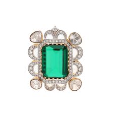 Solid 18k Yellow Gold Natural Diamond Halo Pendant | Emerald Green Quartz Gemstone Necklace Pendant For Women | Polki Diamond Pendant  STONE DETAILS : ❋ Stone : Emerald Green Quartz, Polki & Diamond  ❋ Stone Size : 10x15 MM Approx. (± 0.20 MM) ❋ Emerald Green Quartz Weight : 8.96 Cts. Approx. ❋ Stone Shape : Octagon Cut ❋ Stone Color : As Shown In Picture ❋ Diamond Weight : 0.48 Cts. Approx. ❋ Polki Weight : 0.44 Cts. Approx. ❋ Diamond Quality : FG-SI ❋ Diamond Type : Natural METAL DETAILS : ❋ M Pendant For Women, Halo Pendant, Green Quartz, Gemstone Necklace Pendant, Yellow Gold Pendants, Diamond Halo, Handmade Fashion, Diamond Stone, Halo Diamond