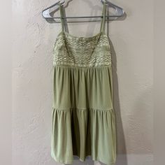 Brand - Fransescas Size - Small Condition - Brand New, No Tags Light Green Dress, Short, Straps, Adjustable Straps Casual Green Dress With Lace Trim, Casual Green Mini Dress With Lace Trim, Green Dress With Lace Trim For Day Out, Light Green Dress Short, Green Dress Short, Light Blue Lace Dress, Snake Dress, Womens Green Dress, Light Green Dress