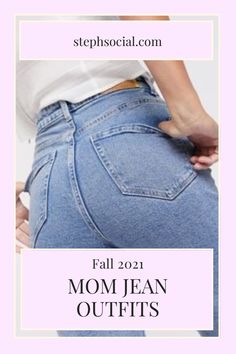 How to style mom jeans this fall 2021. High waisted jeans outfits. High rise jeans outfit. Mom fit jeans outfit. Fall fits 2021. Casual outfit ideas. Fall Fashion trends 2021. Casual Jean outfits. Straight leg jeans outfit. Jeans and t shirt outfit. Trendy outfit Inspo. Stylish jeans outfit. #jeans #momjeans #highrisejeans How To Style Mom Jeans High Waist, Mom Fit Jeans Outfits, How To Style Mom Jeans, Mom Jean Outfits, Outfit Ideas For School