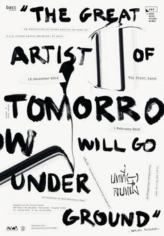 an advertisement for the art of tomorrow will be under ground by artist tomoroo