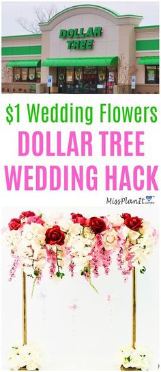 dollar tree wedding hack with flowers on it