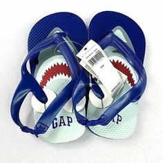 Brand New With Tags Attached Baby Gap Shark Sandals Boy's Size 9-10 Elastic On Ankle Strap Casual Adjustable Flip Flops For Playtime, Adjustable Casual Flip Flops For Playtime, Casual Flip Flops For Summer Playtime, Non-slip Blue Flip Flops For Swimming, Casual Summer Flip Flops For Playtime, Cute Blue Sandals For Vacation, Blue Non-slip Slippers For Vacation, Cute Non-slip Blue Sandals, Casual Non-slip Flip Flops For Playtime