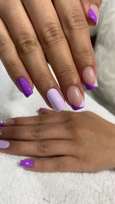 Summer Nails 2024 Trends, Purple Gel Nails, Summer Nails 2023, Squoval Nails, Spring Acrylic Nails, Purple Nail Designs, Summery Nails, Makeup Tricks