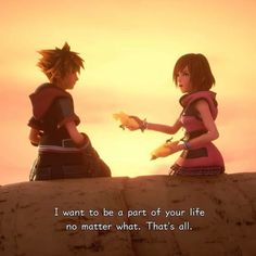 two people standing on top of a rock next to each other with the caption i want to be part of your life, no matter what that's all