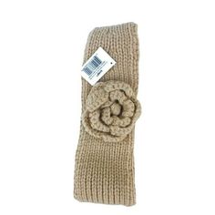 Soft comfy and stylish knit headband. Knitted Cold Weather Headband;Keeps Your Head & Ears Warm.;Holds Back Hair.;Soft Plush Feel.;100% Acrylic.;Synthetic Fibers Keep You Warm Even When Damp. Measures aapprox 18.5" L layout flat Size: One Size.  Color: Beige.  Gender: female.  Age Group: adult. Headband Knitted, Knit Headband, Knitted Flowers, Flower Headband, Ear Warmers, Synthetic Fiber, Cloth Bags, Soft Plush, Cold Weather