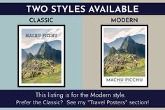 two styles available for the modern style poster