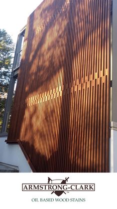 the side of a building that has wood slats on it