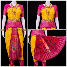 Design by Classical Dance Jewelry® ❥ Traditional Bharatanatyam costume wore during regular dance programs or arrangetram performance. ❥ Material : Paithani ART Silk ❥ Type : Traditional pant costume ❥ Easy to wear ❥ Layer front fan  Dress Measurements in inches ( all the measurements approximately 1 margin buffer) ❥ PANT MEASUREMENTS: ☛ Pant Length: 36-38 inch ☛ Pant Waist: 35-36 inch ☛ Pant Hip: 37-38 ❥ BLOUSE MEASUREMENTS:  ☛ Blouse length: 14-15 inch  ☛ Blouse Shoulder length: 16 -17 inch  ☛ Bharatanatyam Costume, Classic Dance, Dance Program, Jewelry Traditional, Fancy Flowers, Classical Dance, Blouse Measurement, Dance Accessories, Dance Jewelry