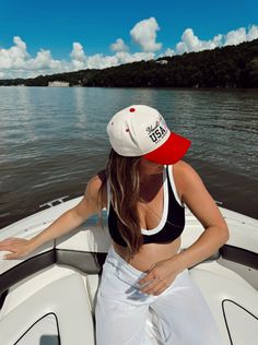 - Yacht Club USA - Red Vintage Trucker Hat - Red vintage trucker hat with navy embroidery - Unisex style trucker hat - Great for all the upcoming summer holidays! Secret Engagement, Navy Embroidery, Vintage Trucker Hat, Brunch Dress, Vintage Trucker Hats, School Collection, Lake Cottage, Shoes For Leggings, Caftan Dress