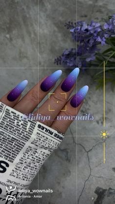 Trendy Nail Designs Simple Ombre Nail Designs, Nail Art Degrade, Barbie Nails Acrylic, Micro French Nails, Nails Short Stiletto, French Nails Short, Short Stiletto Nails, Nails Barbie, Purple Ombre Nails