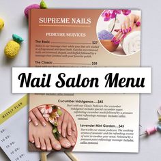 2page Pedicure Menu for Nail Salon DESIGN ONLY Etsy Desain Salon Kuku, Nail Salon Names, Nail Salon Prices, Nails Pedicure, Opal Nails, Salon Price List, Spa Menu, Salon Names, Nail Salon Design