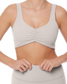 PRICES MAY VARY. ✦FLEXFLOW COLLECTION✦ Athleisure staples for looking good and feeling good from yoga class to the coffee shop with ease and nonstop comfort. ✦BODY HUGGING✦ A soft, comfy feel meets flattering support for light-impact activities and recovery days. ✦FIT AND DESIGN✦ Ruched wireless workout bra for hiking, pilates, errands, and low-intensity exercises. ✦PADDED FOR COMFORT✦ Double layered with removable bra pads. ✦FEATURES✦ Flattering cinched scrunch detail and soft fabric with a mat Wireless Sports Bra, Workout Bra, Low Intensity Workout, Support Bra, Bra Pads, Yoga Sports Bra, Padded Sports Bra, Yoga Bra, Women's Sports