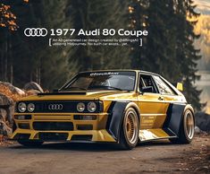 an advertisement for the audi 80 coupe car