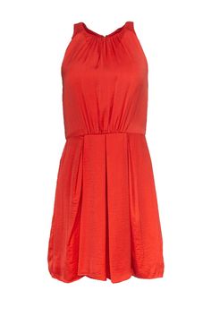 Current Boutique-Rebecca Taylor - Orange A-Line Dress w/ Front Pleats Sz 6 Casual A-line Dress With Pleated Bodice, Spring Orange A-line Mini Dress, Casual Knee-length Mini Dress With Pleated Hem, Casual Mini Dress With Pleated Hem For Daywear, Spring Pleated Stretch Mini Dress, Spring Mini Dress With Pleated Back For Work, Spring Workwear Mini Dress With Pleated Back, Casual Pleated Mini Dress For Fall, Casual Summer Mini Dress With Pleated Hem