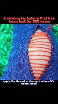 an image of a person's jeans with the caption saying, a sewing technique that has been lost for 80 years