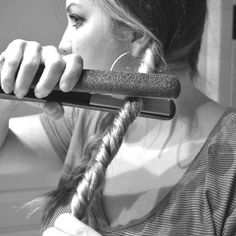 Crimp your hair without using a crimper!! Twisted Hair, Makeup Tip, Fishtail Braid, Beachy Waves, Flat Iron, Hair Skin, Hair Dos, Hair Day