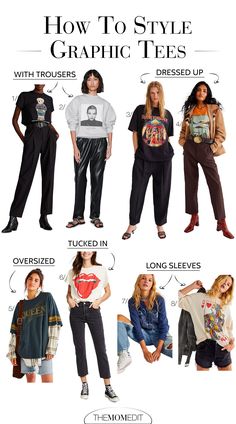 Black Graphic Tee Outfit, Graphic Tee Styling, Outfit Ideas Oversized, Tee Styling, Oversized Tee Outfit, Band Tee Outfits, Oversize Tshirt Outfits