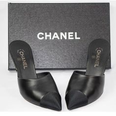 From The Fall/Winter 2016 Collection By Karllagerfield. Interlocking Cc Logo & Faux Pearl Accents. Nylon Trim Pointed-Toes 3 1/2 Inch Heel. Elevate Your Shoe Game With These Stunning Chanel 2016 Interlocking Cc Logo Mules Insize 40.5. Crafted From Luxurious Black Leather, These Ultra-High Stilettoheels Feature A Stylish Mule Design, Making Them A Perfect Addition To Anywardrobe. The Interlocking Cc Logo Adds A Touch Of Luxury To These Already Stunning Shoes. The Colorful And Metallic Theme Of Th Chanel Mules, Chanel 2016, Stunning Shoes, Fall Winter 2016, 2 Inch Heels, Cc Logo, Shoe Game, Mule Clogs, Mules Shoes