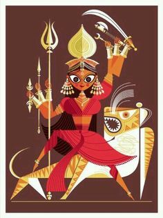 Ma Durga Illustration, Maa Bhavani, Durga Face, Ma Durga, Big Poster, Poster Book, Durga Painting, Hindu Goddess