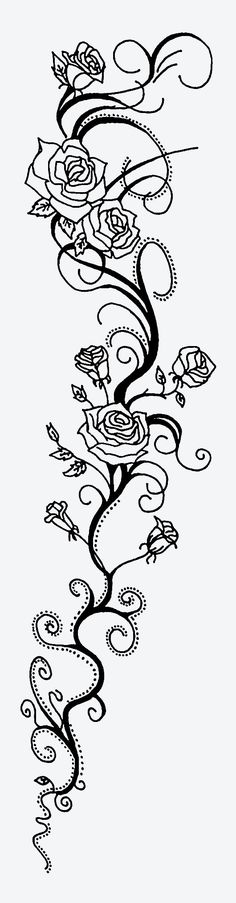 String Of Roses Semi-Permanent Tattoo. Lasts 1-2 weeks. Painless and easy to apply. Organic ink. Browse more or create your own. | Inkbox™ | Semi-Permanent Tattoos Temp Tattoo, Rose Stem, Semi Permanent Tattoo, Permanent Tattoo, Catalog Design, Rose Tattoos, Semi Permanent, Color Shades, I Tattoo