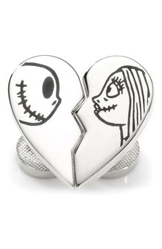 Show off your love for The Nightmare Before Christmas with these charming cuff links. 1/2" x 1" Metal Imported Nightmare Before Christmas Jack Sally, Simply Meant To Be, The Nightmare Before Christmas Jack, Nightmare Before Christmas Jack, Jack And Sally, The Nightmare Before Christmas, The Nightmare, Silver Cufflinks, Cuff Links