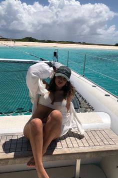 outer banks aesthetic, north atlantic ocean, curacao, klein curacao, dutch carribean, white bikini, white blouse, catamaran, obx aesthetic, beach Outer Banks Aesthetic, Tanned Girl, Obx Aesthetic, North Atlantic Ocean, Green Cap, Aesthetic Beach