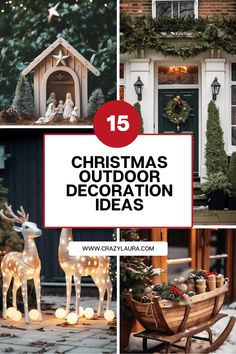 christmas outdoor decoration ideas with text overlay