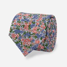 Laura Ashley X Tie Bar Northop Bloom Light Blue Tie | Cotton Ties | Tie Bar Summer Formal Ties With Floral Print, Classic Fitted Ties With Floral Print, Classic Fitted Floral Print Ties, Classic Fitted Multicolor Ties, Classic Floral Print Ties For Summer, Classic Floral Print Summer Tie, Pink Floral Print Ties For Summer, Pink Floral Print Tie For Summer, Pink Floral Print Summer Ties