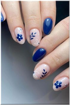 Royal Blue Nails, Navy Nails, Navy Blue Nails, Milky Nails, Smink Inspiration, Pink Gel, White Nail, Short Nail Designs, Gel Nail Designs