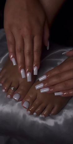 Milky Nails, Acrylic Toe Nails, White Acrylic Nails, Basic Nails, Exotic Nails