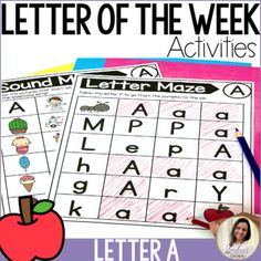 a letter of the week activity with an apple