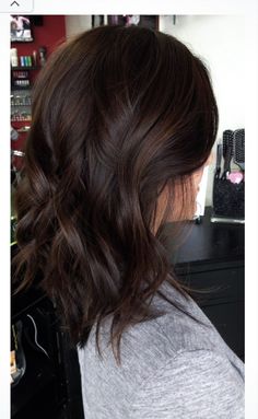 Chocolate Hair Shoulder Length, Dark Brown Shoulder Length Hair, Short Chocolate Brown Hair, Brown Shoulder Length Hair, Deep Brown Hair, Wedding Hair Brunette, Coffee Hair, Prom Inspo, Hair Brunette