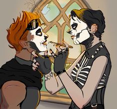 Ik I’m sorry I keep changing what Gideon’s hair looks like but I think this is more accurate than than before lol #gideontheninth #gideon #harrowtheninth #harrow #thelockedtomb #griddlehark Bookish Art, Skeleton Illustration, Gay Books, I M Sorry, M Sorry, Fantasy Novels