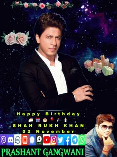 the birthday card for prhant gangwani is shown in front of a space background