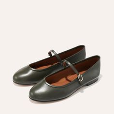 The Demi Jane - Olive Nappa Classic Leather Mary Janes For Everyday, Leather Mary Janes For Everyday Wear, Leather Mary Janes With Leather Sole For Everyday, Casual Mary Janes With Leather Sole, Burgundy Ballet Flats, Mary Jane Flats, Socks And Sandals, Boot Socks, Bridal Designs