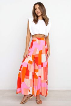 Pomoa Pant - Pink - Petal & Pup USA Petal And Pup, Printed Wide Leg Pants, Women Pants Casual, Abstract Print, Trendy Outfits, Wide Leg Pants, High Waisted Skirt, Wide Leg, Print Design