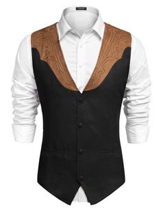 PRICES MAY VARY. HIGH QUALITY-This Men's Cowhide Suede Vest ,high quality fabric blend made; Soft, elastic resistant washing and durability. DESIGN- Men's Leather Vest ,Authentic western style leather vest, with well make, design perfect details ,front have four Button Closures and two real welt pockets. This Suede Satin Vest ,suitable for work,party,ball,wedding,date,daily look ，rider......from working the ranch to working a cocktail party! Men's waistcoat vest can match with dress shirt, jacke Suede Vest Outfit, Mens Western Style, Victorian Age, Western Vest, Mens Waistcoat, Leather Suit, Ball Wedding, Suede Vest, Vest Waistcoat