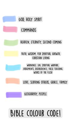 the bible's color code is shown in this image, with different colors on it