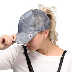 PRICES MAY VARY. Damaged Denim Fabric With Ponytail Baseball Cap Cotton Ponytail Baseball Cap Messy Buns Trucker Plain Baseball Cap C.C Genuine 100% Guarantee Trendy Distressed Visor Baseball Cap, Denim Visor Hat, One Size Fits Most, Denim Visor Hat One Size, Denim Visor Hat One Size Fits Most, Trendy Washed Hat, One Size, Trendy Distressed Visor Hat, Denim Visor Hat, Trendy Washed Hat One Size Fits Most, Distressed Medium Wash Adjustable Hat