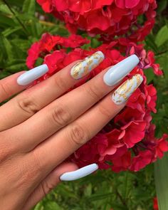 20 Light Blue Nail Designs Sweet Money Bee Blue Shellac Nails, Baby Blue Acrylic Nails, Light Blue Nail, Romantic Updos, Light Blue Nail Designs, Light Blue Nail Polish, Blue Prom Nails, Blue Matte Nails, Nails March