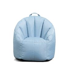 a blue bean bag chair on a white background