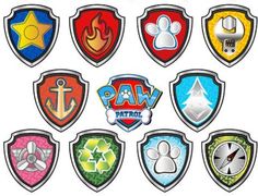 the paw patrol logo is shown in many different colors