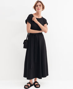 Discover Ann Taylor Weekend. Effortlessly polished pieces for wherever your plans take you. A feminine and flattering silhouette in an easy-wearing knit, this midi dress is the kind of staple we can’t get enough of. Boatneck. Dolman cap sleeves. Removable tie belt. Side slit pockets. Outfit ideas for any spring event by Ann Taylor.