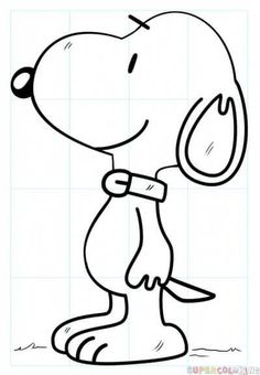 a drawing of a cartoon dog with a collar on it's neck and legs